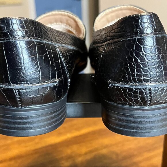 NEW! LifeStride Black Margot Crocodile Embossed Loafers Soft Support Flex Sz 7 - Picture 5 of 7